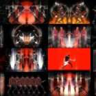 High energy red VJ visuals for rock and metal concert backgrounds