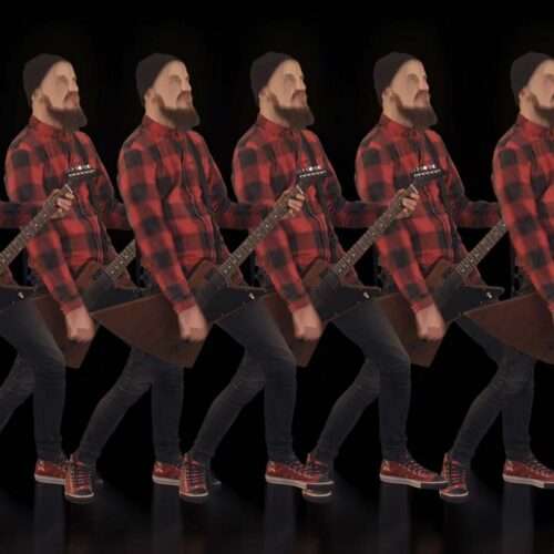 Abstract red rock performance visuals for live music stage projection