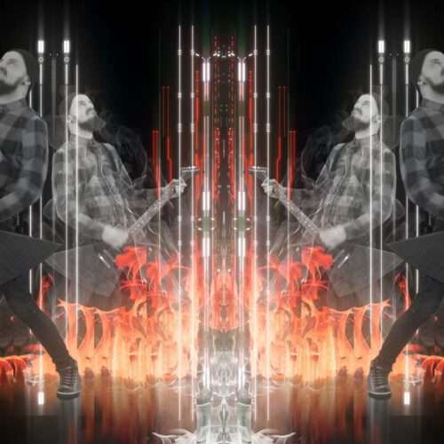 Fiery red metal concert visuals for VJ loops and LED stage screens