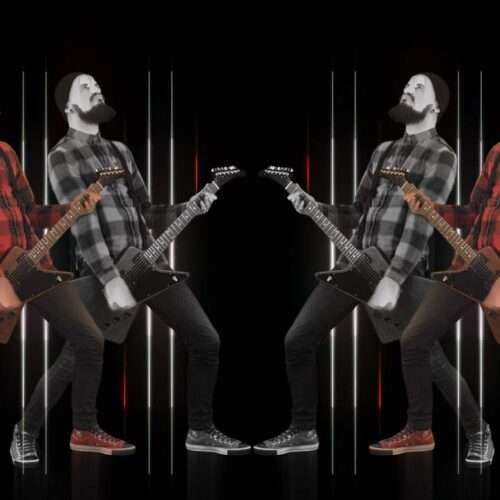 High energy red VJ visuals for rock and metal concert backgrounds