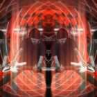 Abstract red rock performance visuals for live music stage projection