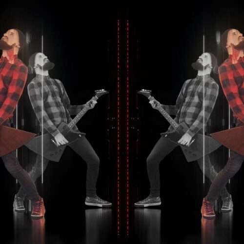 Dark red rock stage visuals loop for live concert LED screens