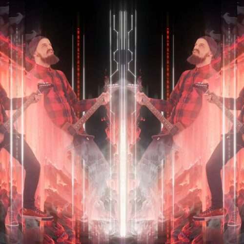 High energy red VJ visuals for rock and metal concert backgrounds