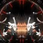 Abstract red rock performance visuals for live music stage projection