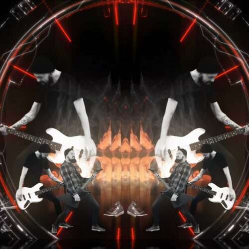 Abstract red rock performance visuals for live music stage projection