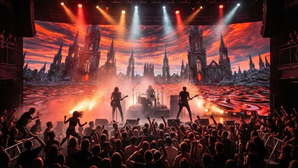 Gothic-Temple-Rock-Visuals-Motion-Background-2 rock concert video footage