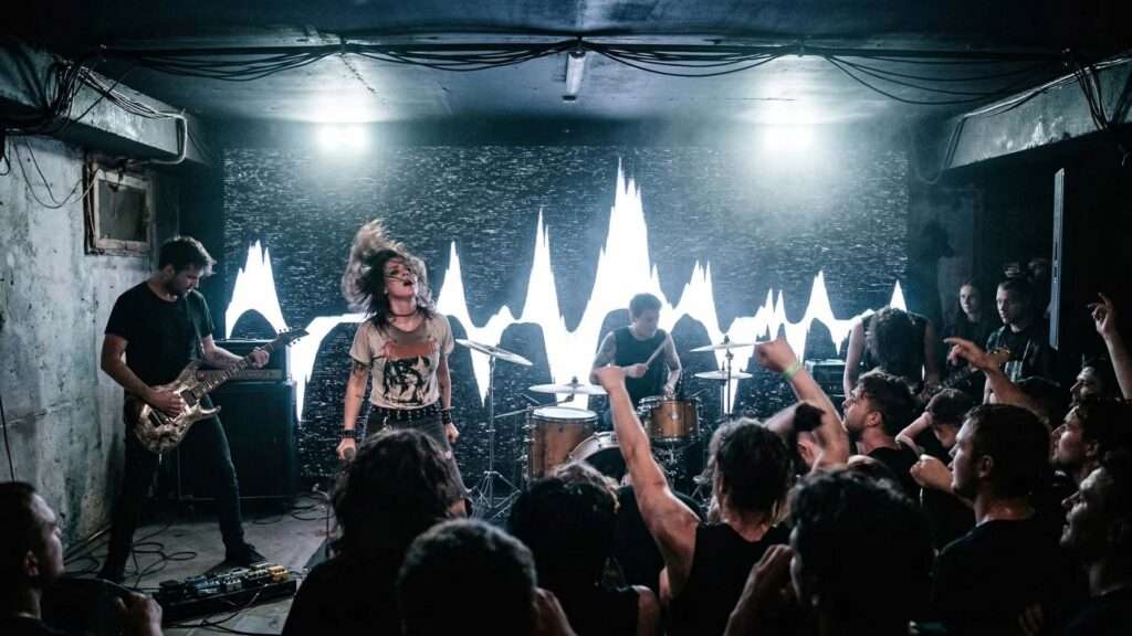 Grunge-Soundwaves-Rock-Visuals-Motion-Background-4 visuals for rock concert