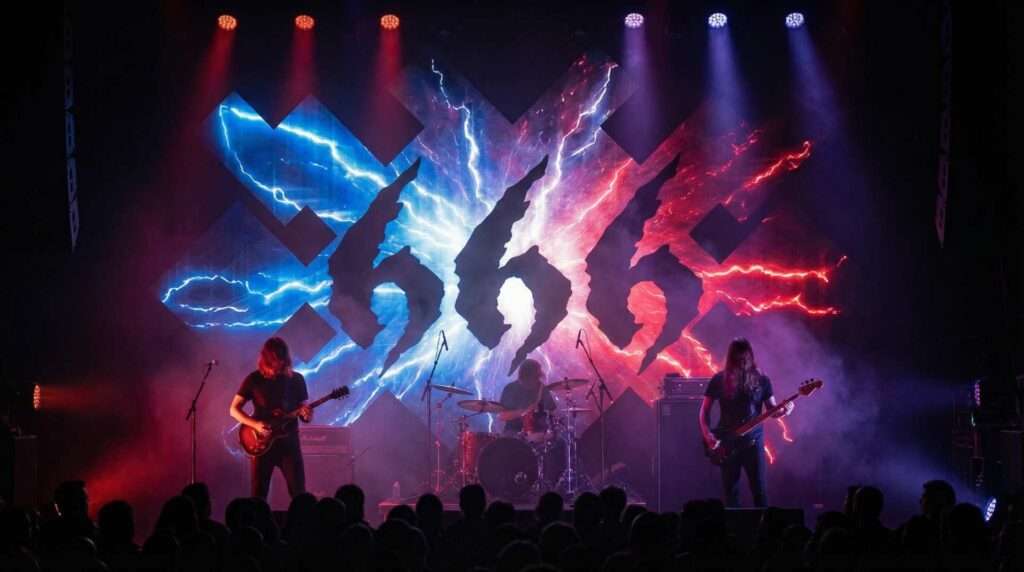 Lightning-Stones-RockVisuals-Live-Show-6 Lightning Stones lightning energy motion visuals for concert backdrops and performances