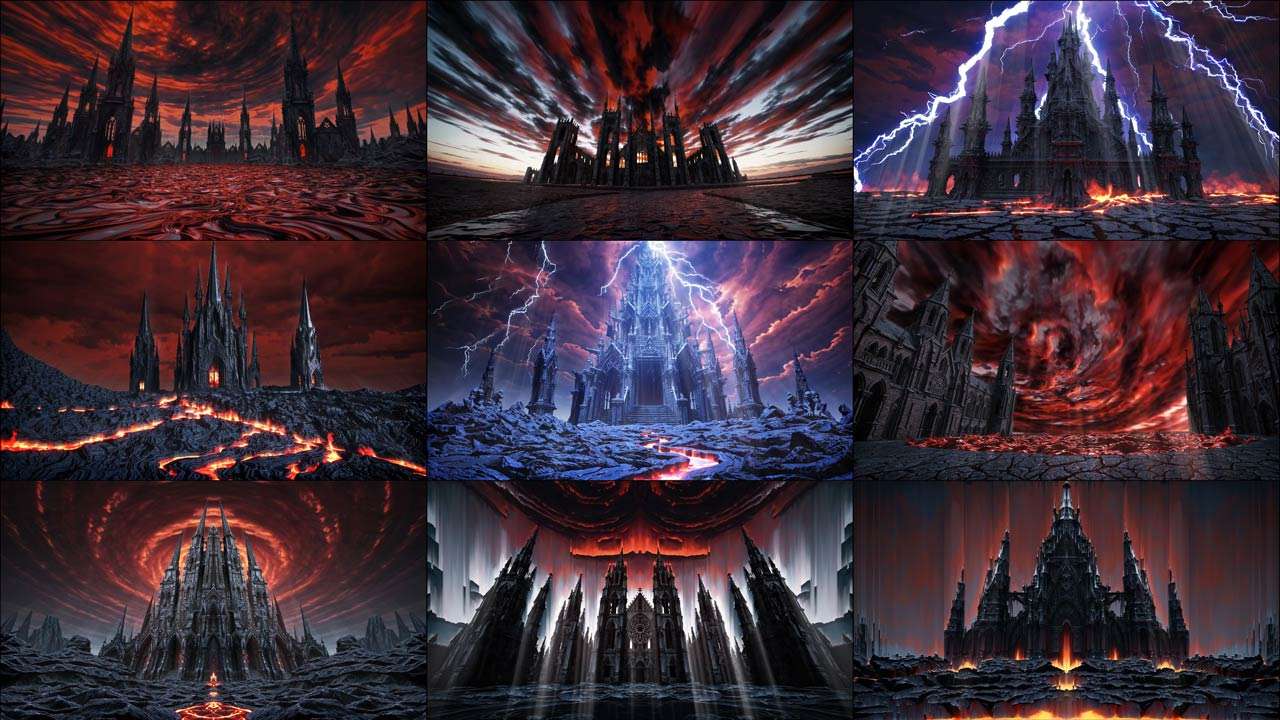 Gothic Temple video art for rock and metal concert visuals