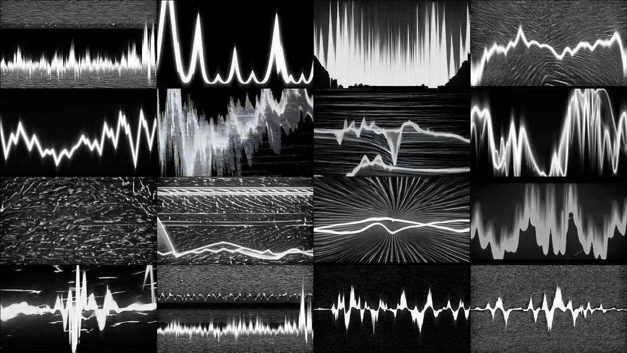 Grunge Soundwaves video art for rock and metal concert visuals