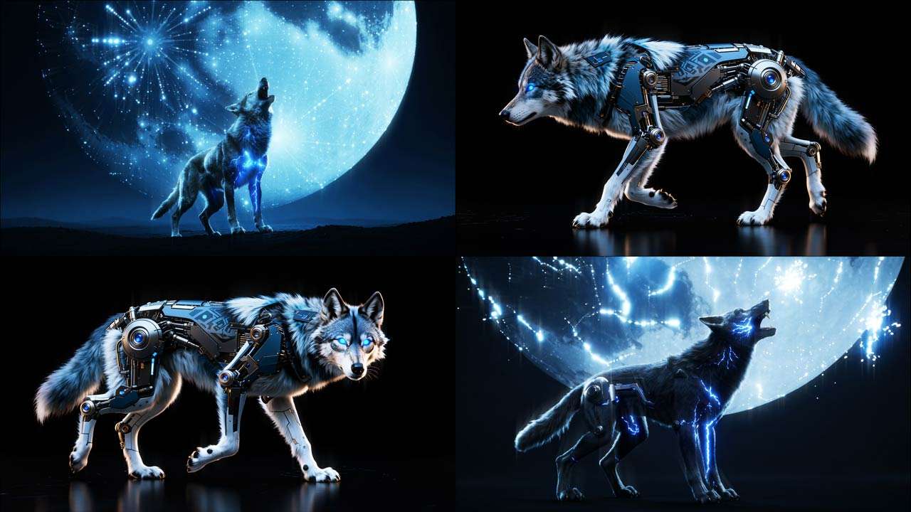 Techno Wolf video art for rock and metal concert visuals