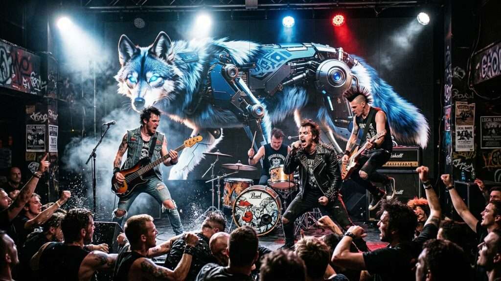 Techno-Wolf-Rock-Visuals-Motion-Background-1 rock concert video footage