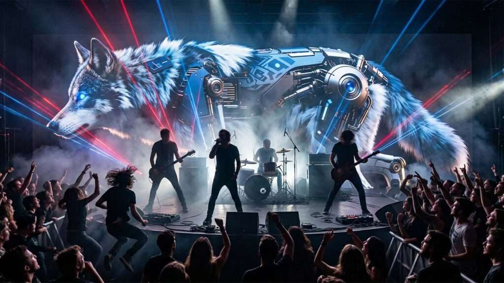 Techno-Wolf-Rock-Visuals-Motion-Background-6 visuals for rock concert