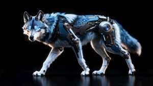 Techno Wolf video art for rock and metal concert visuals